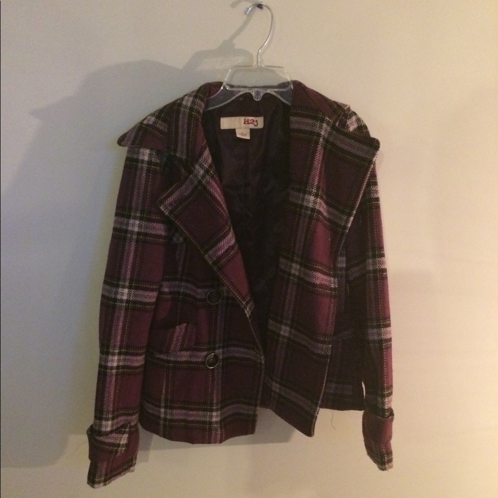 H2j Purple Plaid winter jacket